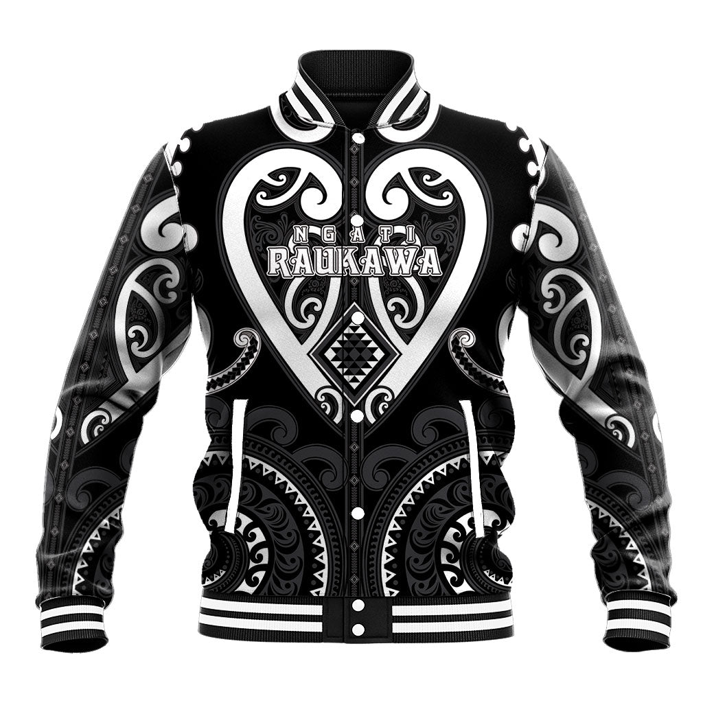 Custom Aotearoa Ngati Raukawa Baseball Jacket Maori Tribal Pattern
