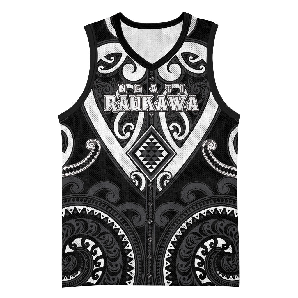 Custom Aotearoa Ngati Raukawa Basketball Jersey Maori Tribal Pattern