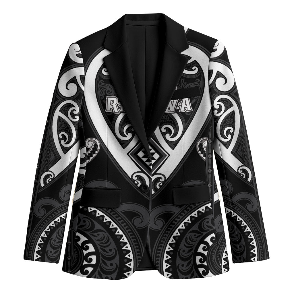 Custom Aotearoa Ngati Raukawa Blazer Maori Tribal Pattern LT05 Unisex Black - Polynesian Pride