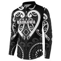 Custom Aotearoa Ngati Raukawa Button Sweatshirt Maori Tribal Pattern