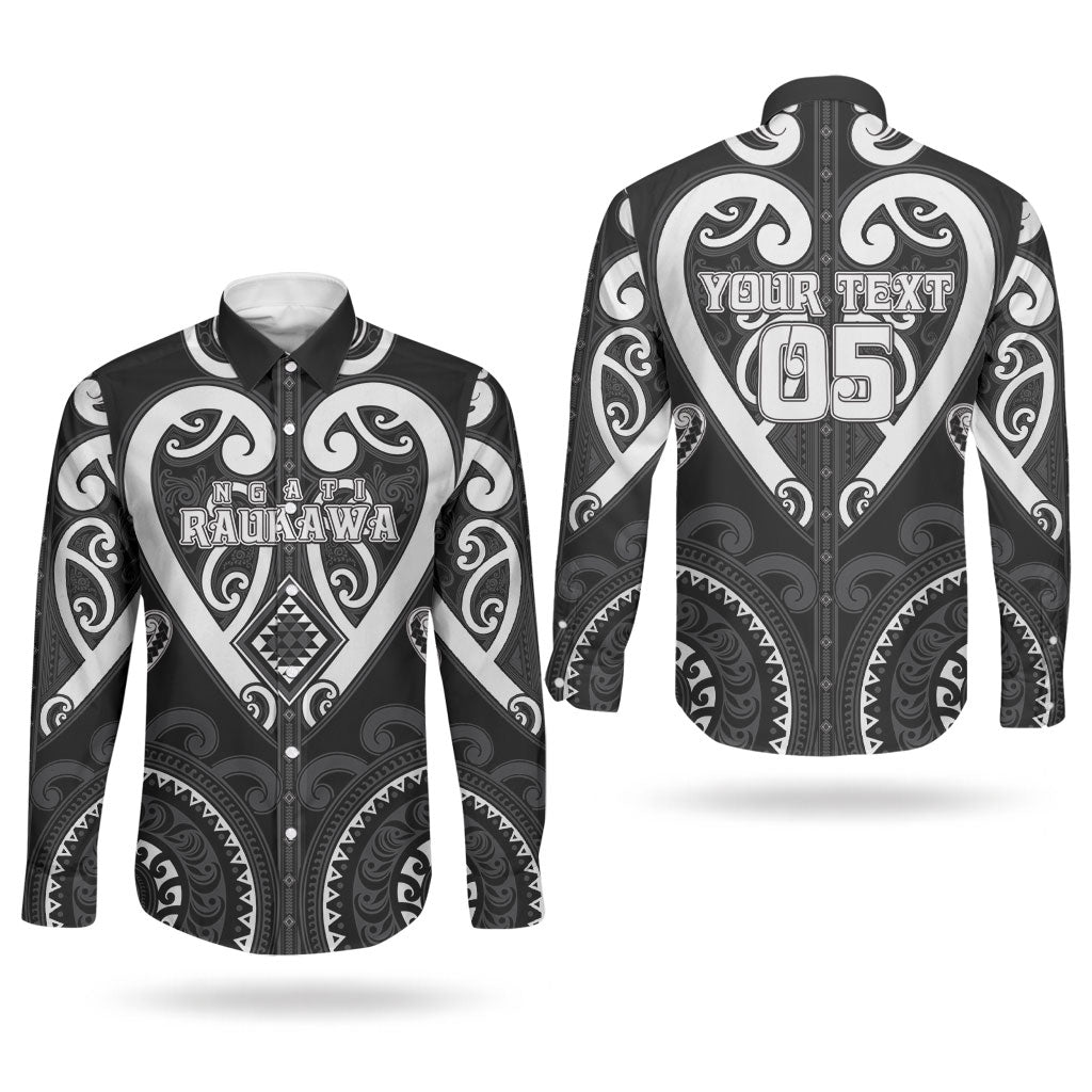 Custom Aotearoa Ngati Raukawa Couples Matching Tank Maxi Dress and Long Sleeve Button Shirt Maori Tribal Pattern