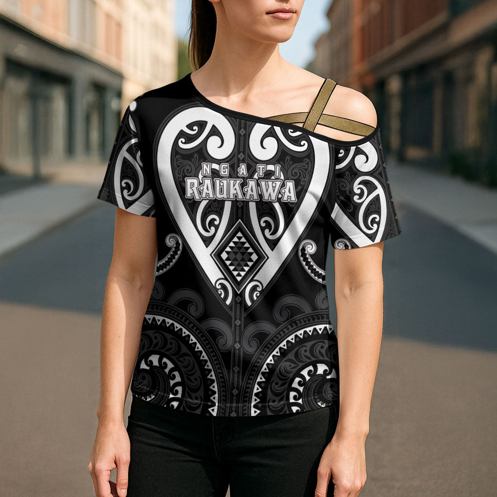 Custom Aotearoa Ngati Raukawa Cross Shoulder Shirt Maori Tribal Pattern
