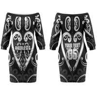 Custom Aotearoa Ngati Raukawa Family Matching Off The Shoulder Long Sleeve Dress and Hawaiian Shirt Maori Tribal Pattern