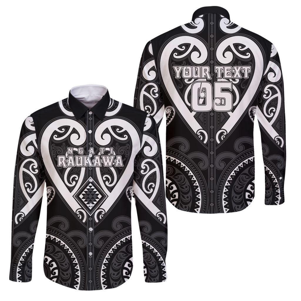 Custom Aotearoa Ngati Raukawa Family Matching Off The Shoulder Long Sleeve Dress and Hawaiian Shirt Maori Tribal Pattern