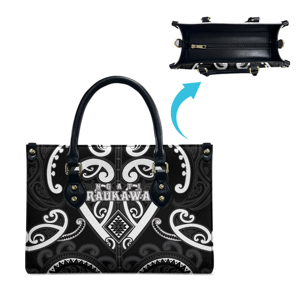 Aotearoa Ngati Raukawa Leather Bag Maori Tribal Pattern