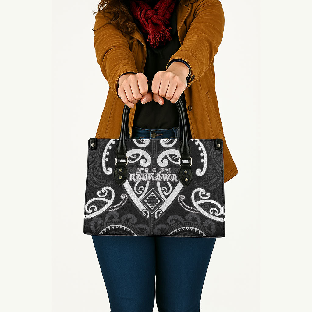 Aotearoa Ngati Raukawa Leather Bag Maori Tribal Pattern