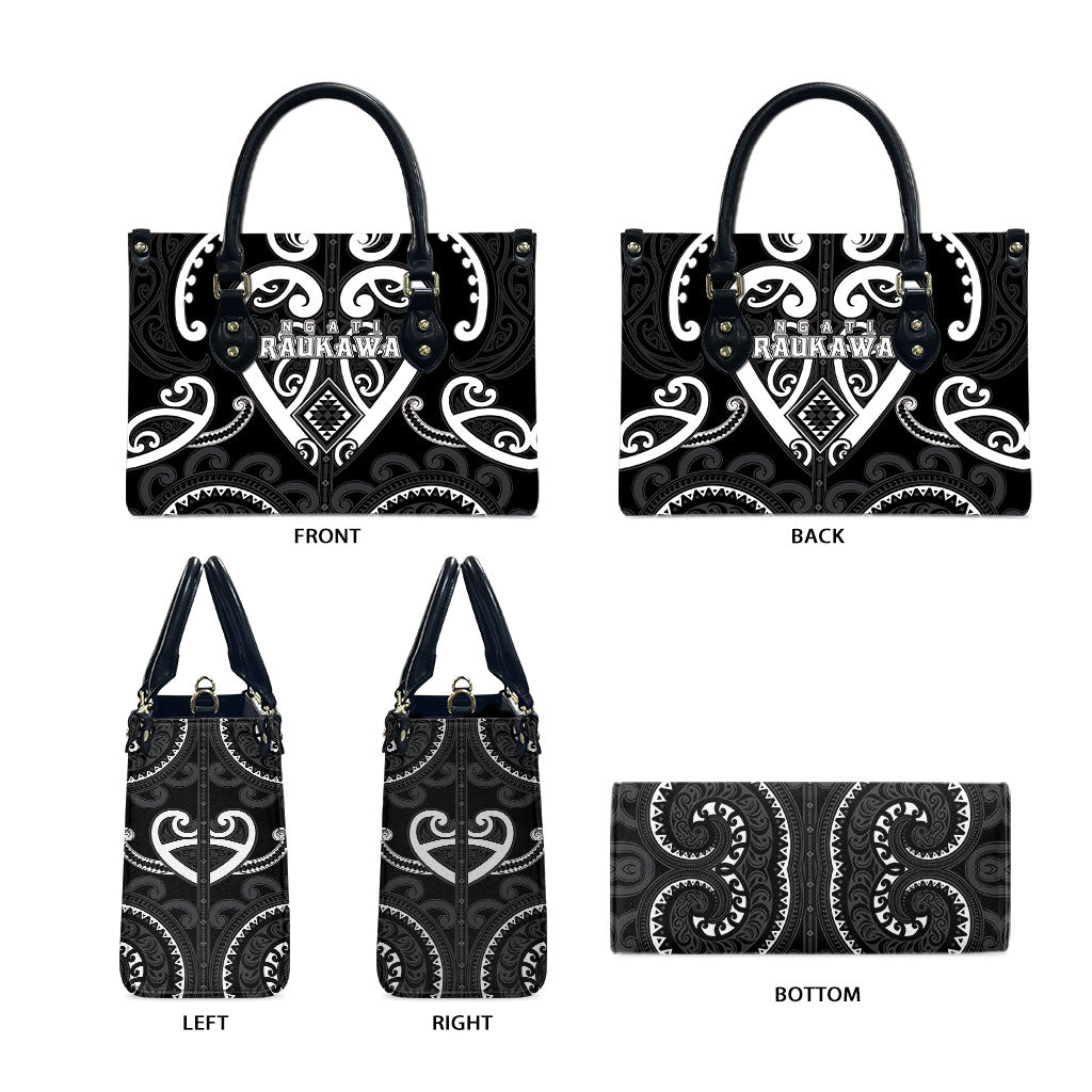 Aotearoa Ngati Raukawa Leather Bag Maori Tribal Pattern