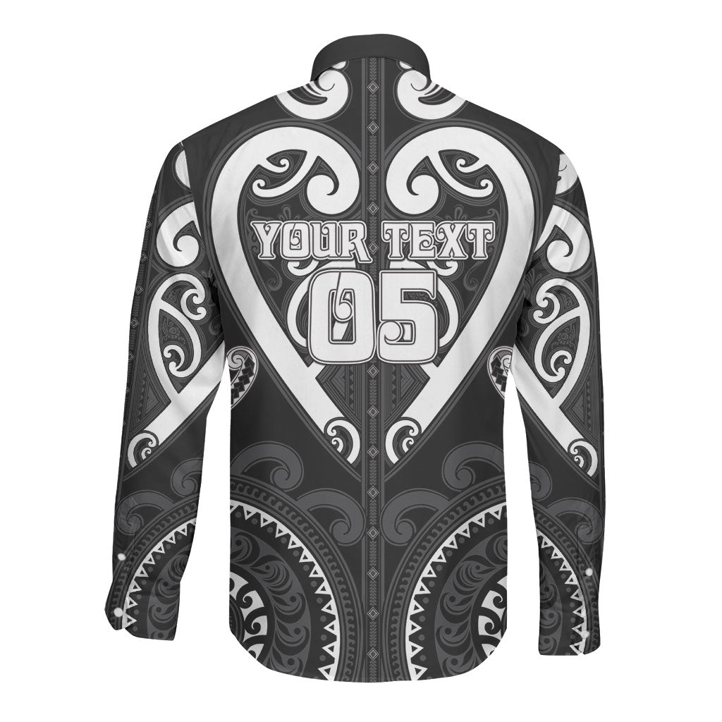 Custom Aotearoa Ngati Raukawa Long Sleeve Button Shirt Maori Tribal Pattern