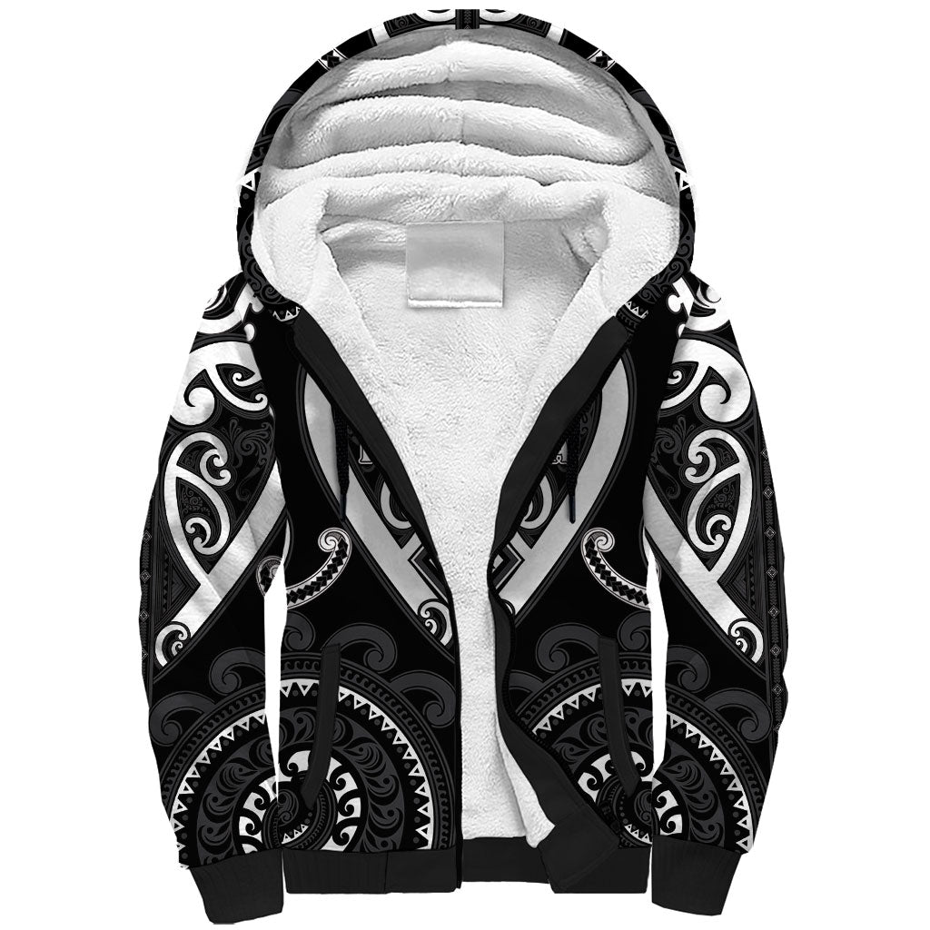Custom Aotearoa Ngati Raukawa Sherpa Hoodie Maori Tribal Pattern