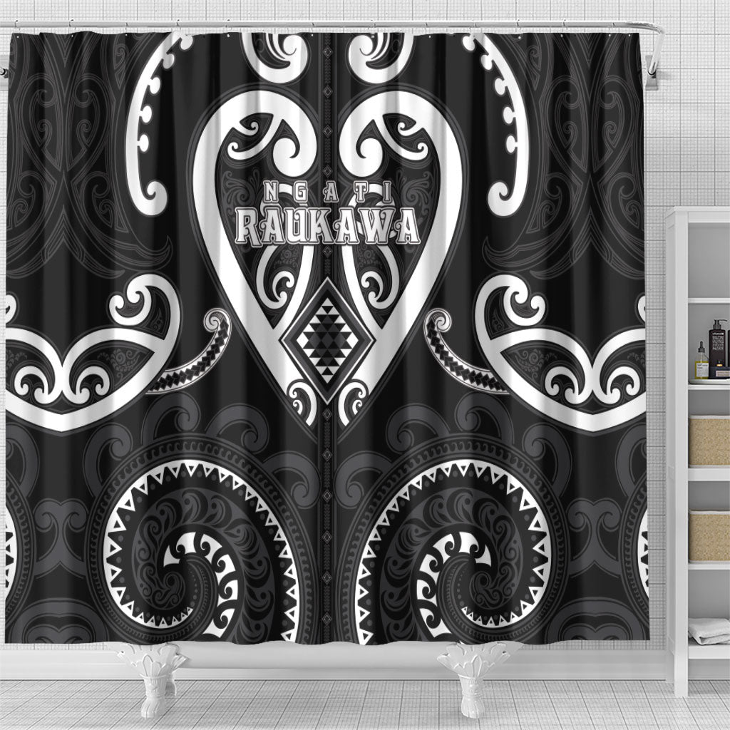 Aotearoa Ngati Raukawa Shower Curtain Maori Tribal Pattern