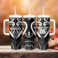 Custom Aotearoa Ngati Raukawa Tumbler With Handle Maori Tribal Pattern
