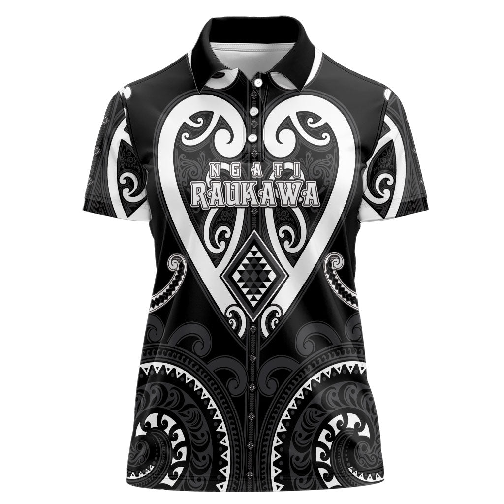 Custom Aotearoa Ngati Raukawa Women Polo Shirt Maori Tribal Pattern