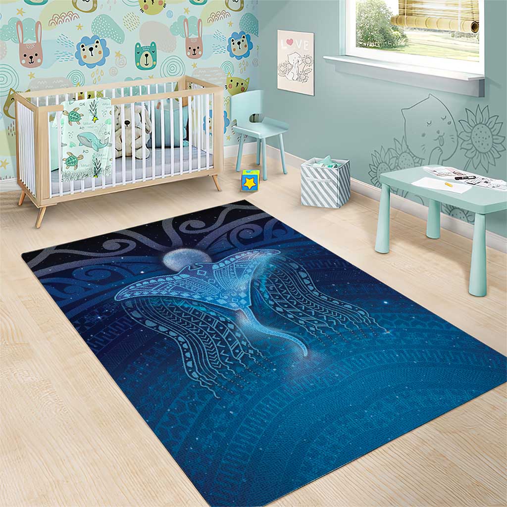 Polynesia Manta Ray Area Rug Let's The Sea Set You Free - Polynesian Pride