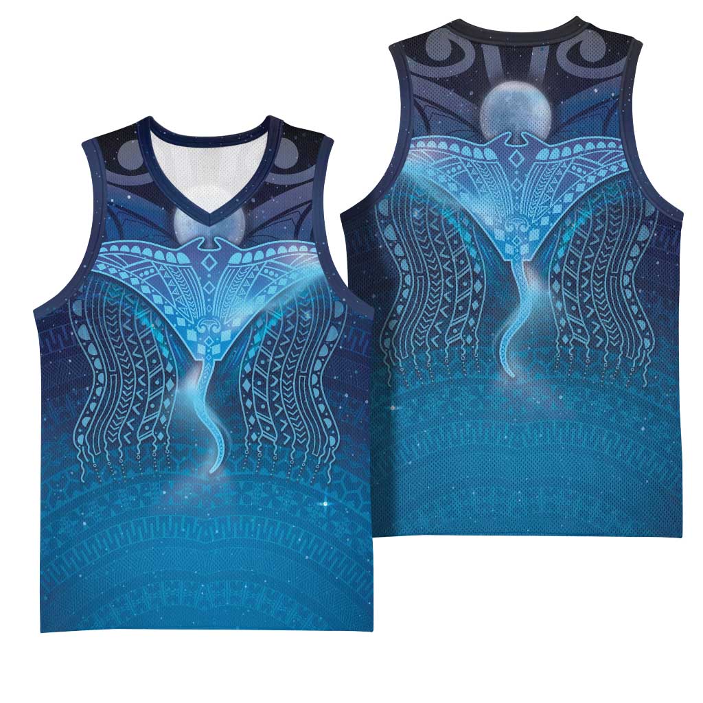 Polynesia Manta Ray Basketball Jersey Let's The Sea Set You Free LT05 - Polynesian Pride