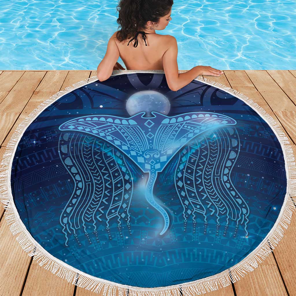 Polynesia Manta Ray Beach Blanket Let's The Sea Set You Free LT05 - Polynesian Pride