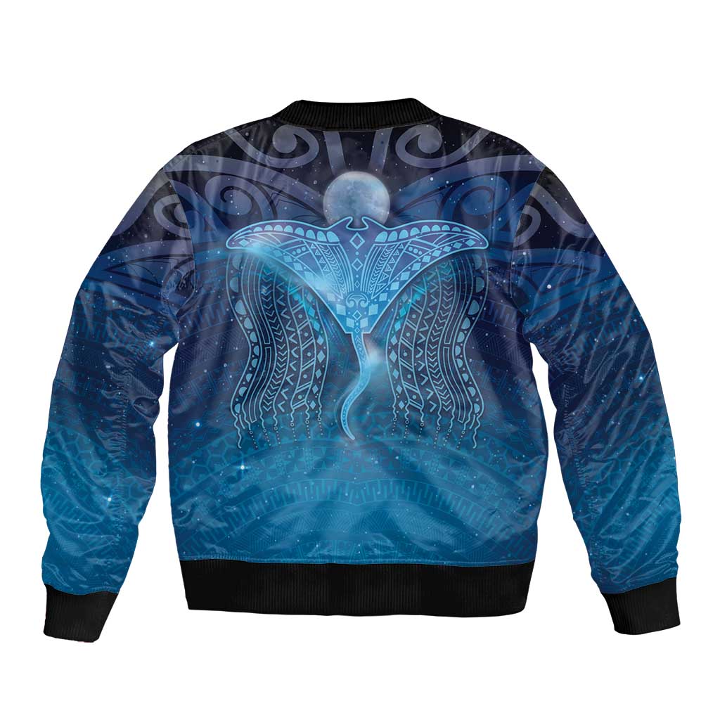 Polynesia Manta Ray Bomber Jacket Let's The Sea Set You Free - Polynesian Pride