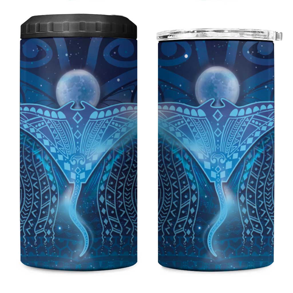 Polynesia Manta Ray 4 in 1 Can Cooler Tumbler Let's The Sea Set You Free LT05 One Size: 16 oz Blue - Polynesian Pride