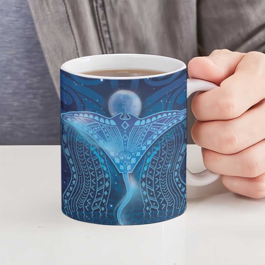 Polynesia Manta Ray Ceramic Mug Let's The Sea Set You Free - Polynesian Pride