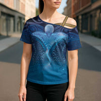 Polynesia Manta Ray Cross Shoulder Shirt Let's The Sea Set You Free LT05 - Polynesian Pride