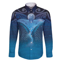 Polynesia Manta Ray Family Matching Mermaid Dress and Hawaiian Shirt Let's The Sea Set You Free - Polynesian Pride