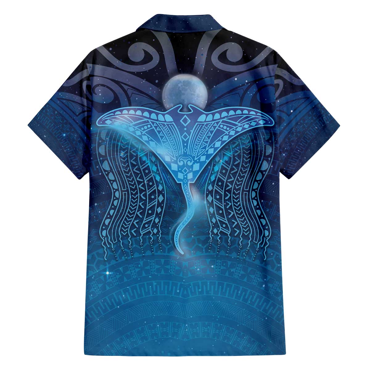 Polynesia Manta Ray Family Matching Off The Shoulder Long Sleeve Dress and Hawaiian Shirt Let's The Sea Set You Free - Polynesian Pride