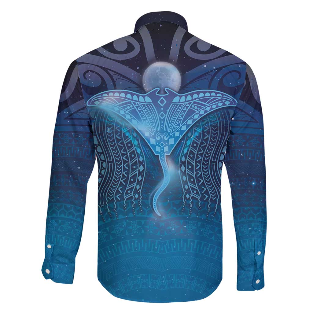 Polynesia Manta Ray Family Matching Short Sleeve Bodycon Dress and Hawaiian Shirt Let's The Sea Set You Free - Polynesian Pride