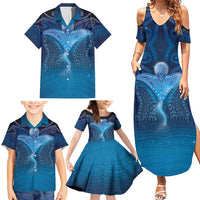 Polynesia Manta Ray Family Matching Summer Maxi Dress and Hawaiian Shirt Let's The Sea Set You Free - Polynesian Pride