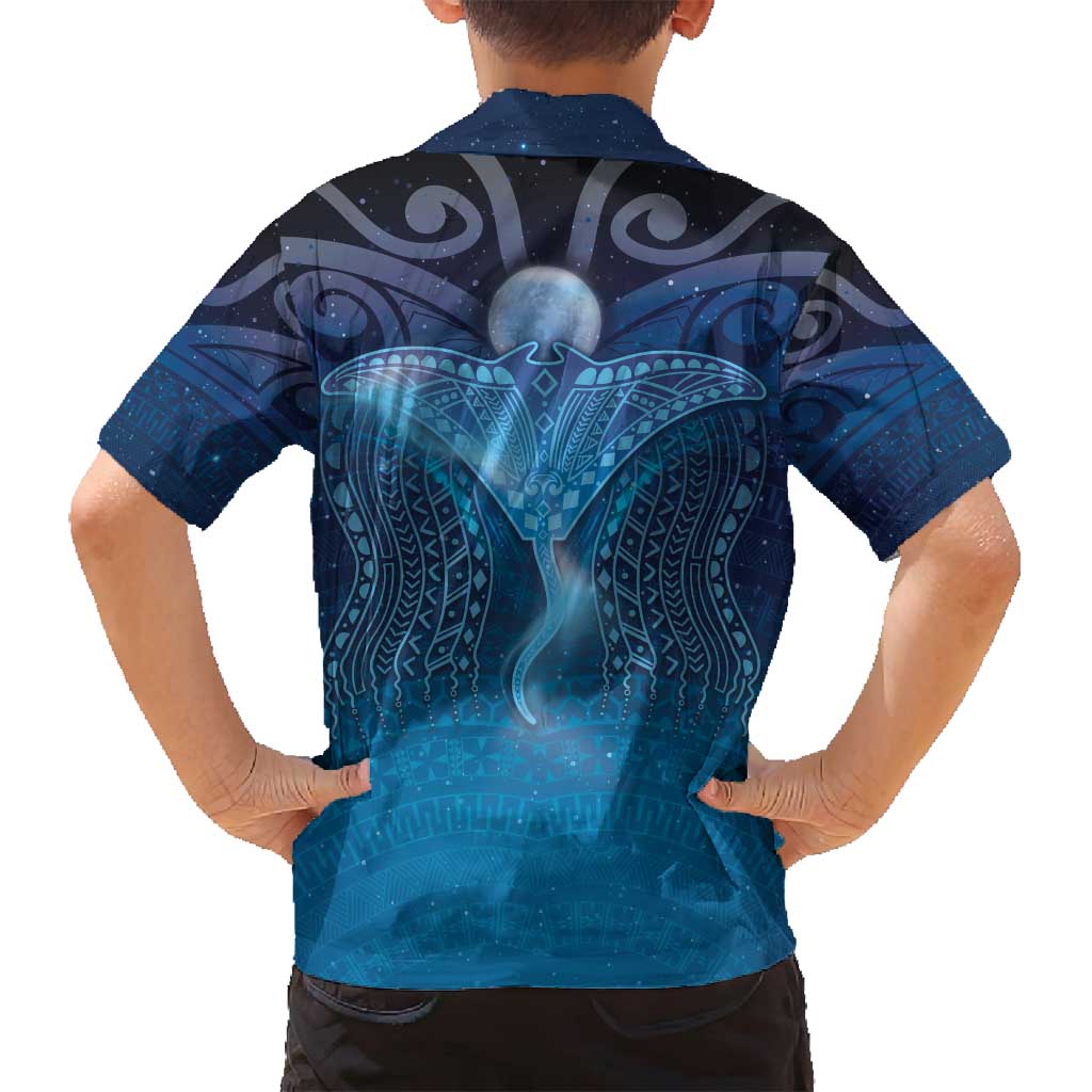 Polynesia Manta Ray Family Matching Tank Maxi Dress and Hawaiian Shirt Let's The Sea Set You Free - Polynesian Pride