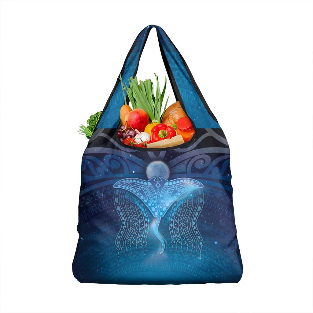 Polynesia Manta Ray Grocery Bag Let's The Sea Set You Free LT05 1-pack One Size Blue - Polynesian Pride