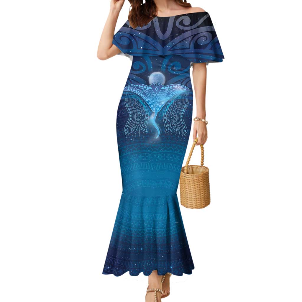 Polynesia Manta Ray Mermaid Dress Let's The Sea Set You Free - Polynesian Pride