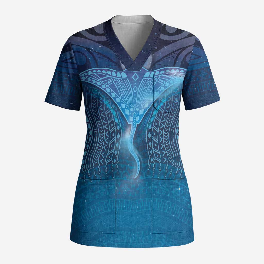 Polynesia Manta Ray Scrub Top Let's The Sea Set You Free LT05 Adult Blue - Polynesian Pride