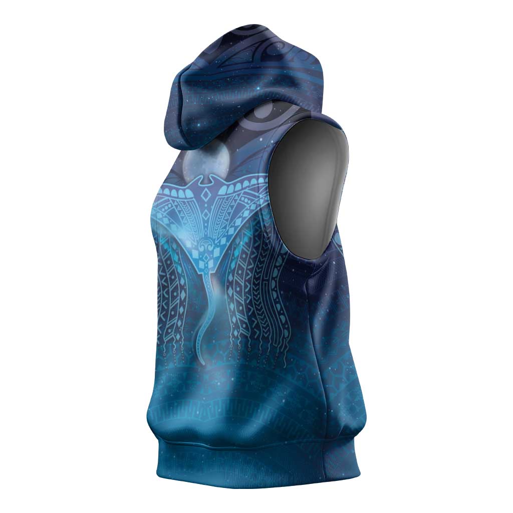 Polynesia Manta Ray Sleeveless Hoodie Let's The Sea Set You Free LT05 - Polynesian Pride