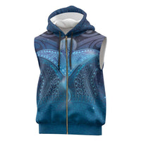 Polynesia Manta Ray Sleeveless Zip Hoodie Let's The Sea Set You Free - Polynesian Pride