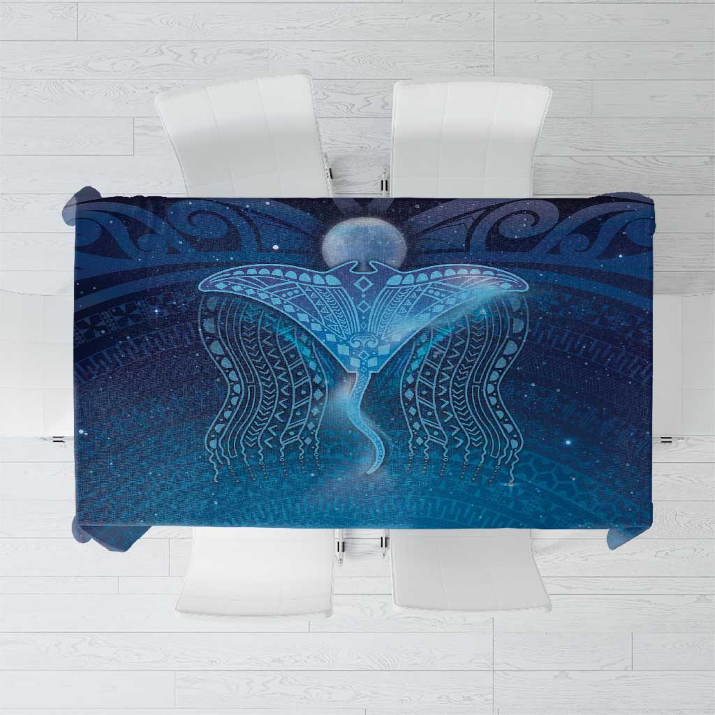 Polynesia Manta Ray Tablecloth Let's The Sea Set You Free LT05 Blue - Polynesian Pride
