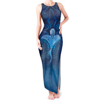 Polynesia Manta Ray Tank Maxi Dress Let's The Sea Set You Free LT05 Women Blue - Polynesian Pride