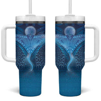 Polynesia Manta Ray Tumbler With Handle Let's The Sea Set You Free - Polynesian Pride