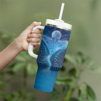 Polynesia Manta Ray Tumbler With Handle Let's The Sea Set You Free - Polynesian Pride