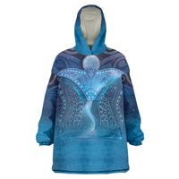 Polynesia Manta Ray Wearable Blanket Hoodie Let's The Sea Set You Free LT05 One Size Blue - Polynesian Pride