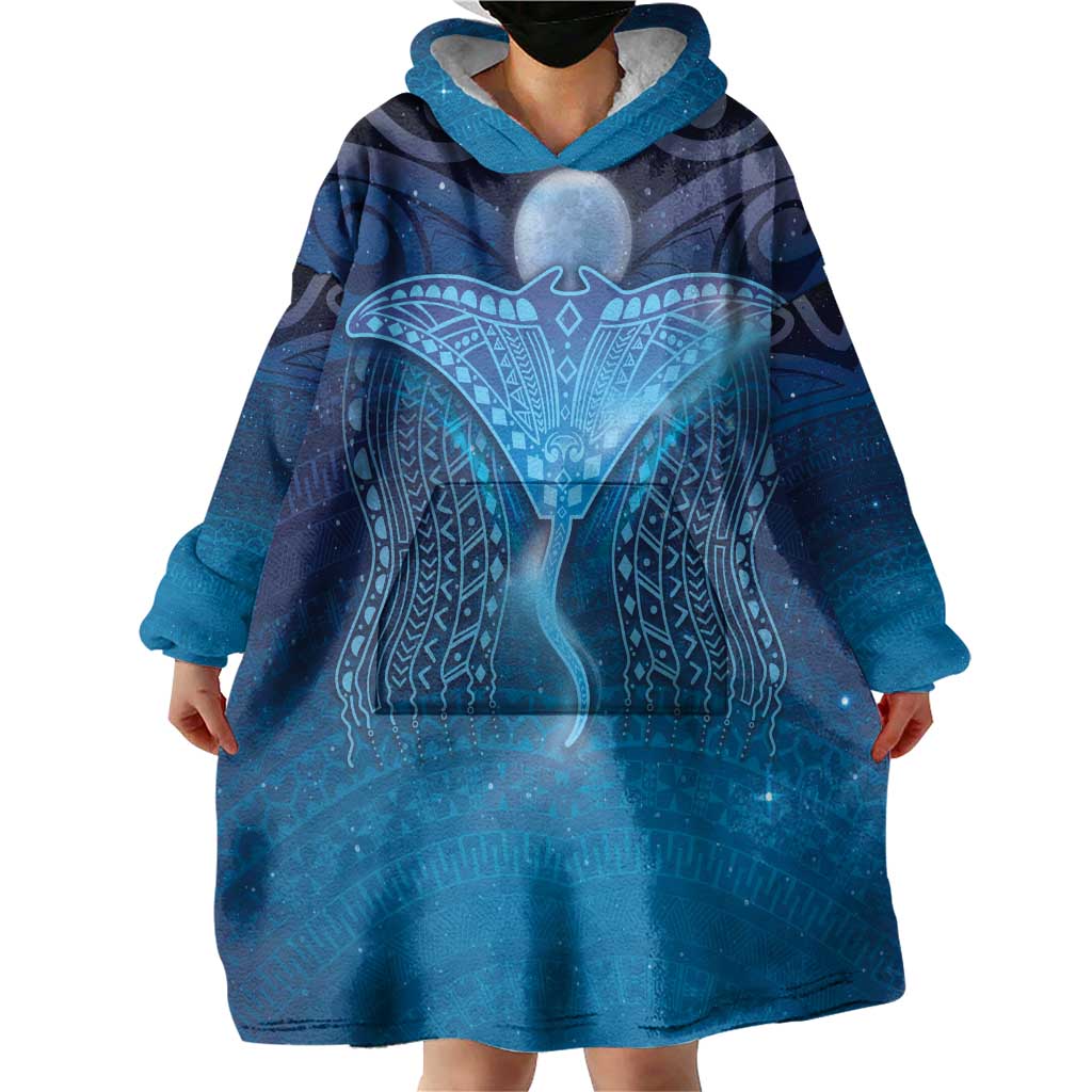 Polynesia Manta Ray Wearable Blanket Hoodie Let's The Sea Set You Free LT05 - Polynesian Pride