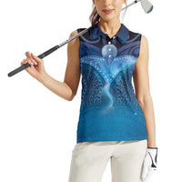 Polynesia Manta Ray Women Sleeveless Polo Shirt Let's The Sea Set You Free LT05 - Polynesian Pride