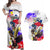 Filipino American History Month Couples Matching Off Shoulder Maxi Dress and Hawaiian Shirt The Eight-Rayed Sun Flags With Bald Eagle LT05 White - Polynesian Pride