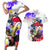 Filipino American History Month Couples Matching Short Sleeve Bodycon Dress and Hawaiian Shirt The Eight-Rayed Sun Flags With Bald Eagle LT05 White - Polynesian Pride