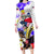 Filipino American History Month Family Matching Long Sleeve Bodycon Dress and Hawaiian Shirt The Eight-Rayed Sun Flags With Bald Eagle LT05 Mom's Dress White - Polynesian Pride