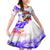 Filipino American History Month Family Matching Mermaid Dress and Hawaiian Shirt The Eight-Rayed Sun Flags With Bald Eagle LT05 Daughter's Dress White - Polynesian Pride