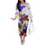 Filipino American History Month Family Matching Off Shoulder Long Sleeve Dress and Hawaiian Shirt The Eight-Rayed Sun Flags With Bald Eagle LT05 Mom's Dress White - Polynesian Pride