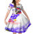 Filipino American History Month Family Matching Short Sleeve Bodycon Dress and Hawaiian Shirt The Eight-Rayed Sun Flags With Bald Eagle LT05 Daughter's Dress White - Polynesian Pride