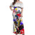 Filipino American History Month Off Shoulder Maxi Dress The Eight-Rayed Sun Flags With Bald Eagle LT05 Women White - Polynesian Pride