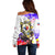 Filipino American History Month Off Shoulder Sweater The Eight-Rayed Sun Flags With Bald Eagle LT05 - Polynesian Pride