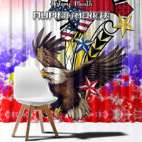 Filipino American History Month Window Curtain The Eight-Rayed Sun Flags With Bald Eagle LT05 - Polynesian Pride