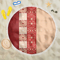 Papua New Guinea Beach Blanket Oro Tapa Pattern LT05 One Size 150cm Beige - Polynesian Pride